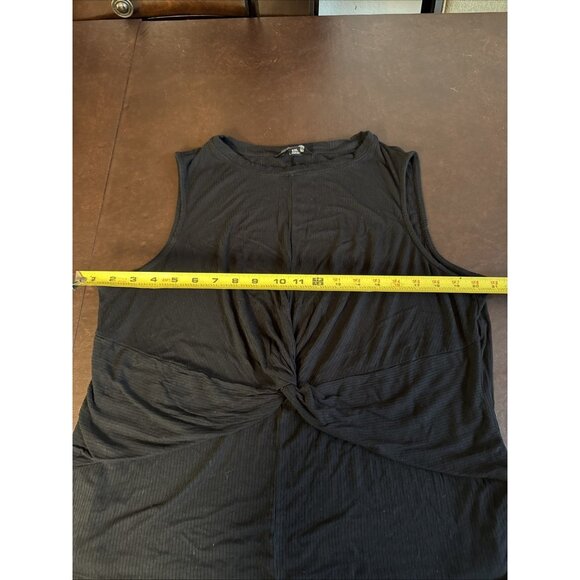 Simply Vera Vera Wang Womens Black Ribbed Sleeveless Twist Front Tank Top XXL - Picture 6 of 7